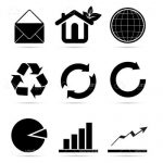 Black and White Recycling Themed Icons 9 Pack